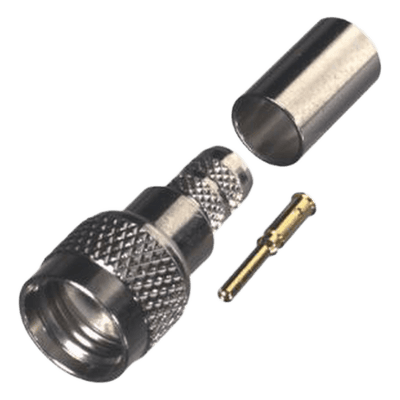 Conector Mini-UHF Macho / Anillo Plegable / Níquel-Oro-Delrin / Compatible PROFLEX / 0.33 ft Cable RFU-600-1P RF INDUSTRIES,LTD