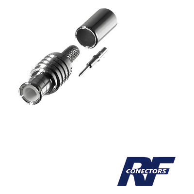 Conector MCX Macho / Anillo Plegable / RG-316/U / Grupo B1 / Bronce Niquelado / Contacto Oro / Aislante Teflón RMX-8000-B1 RF INDUSTRIES,LTD