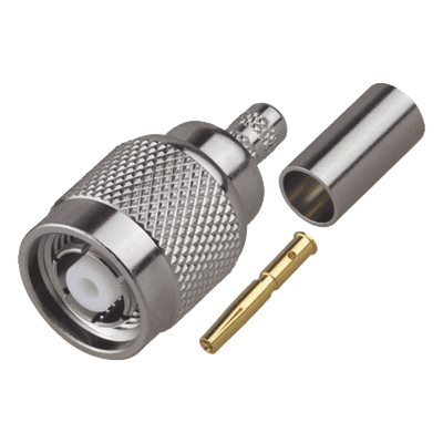 Conector TNC Macho Inverso / Anillo Plegable / RG-58/U / Níquel / Oro / Teflón RP-1202-C RF INDUSTRIES,LTD