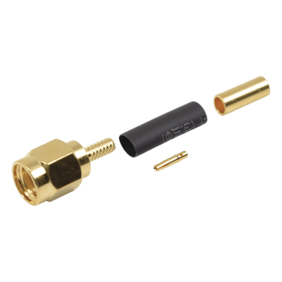 Conector SMA Macho Inverso / Anillo Plegable / Bronce con Oro / RG-174/U, RG-316/U RP-3000-1B RF INDUSTRIES,LTD
