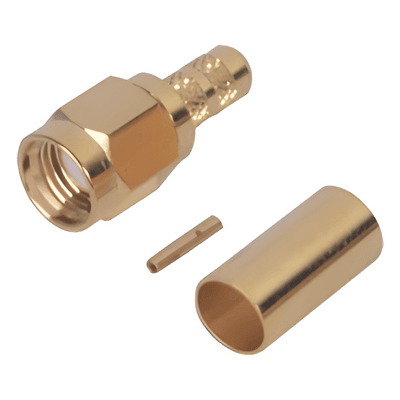 Conector SMA Macho Inverso / Anillo Plegable / Bronce-Oro / Teflón / RG-142/U RP-3000-1C1 RF INDUSTRIES,LTD