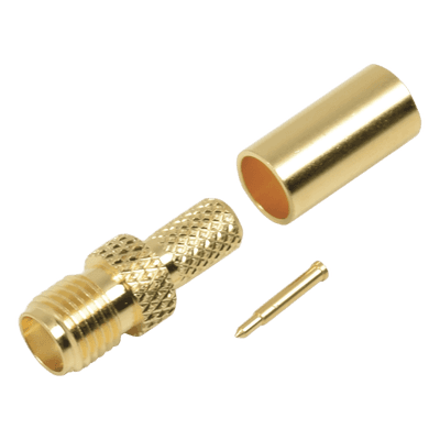 Conector Coaxial SMA / Hembra Inverso / Anillo Plegable / Cable RG-58/U / Recubrimiento Oro / Aislante Teflón RP-3050-1C RF INDUSTRIES,LTD
