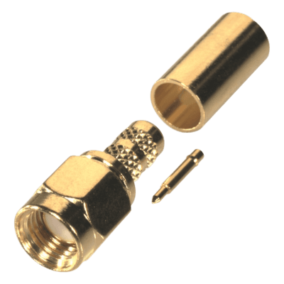 Conector SMA Macho de Anillo Plegable para Cable RG-58/U, Oro/Oro/Teflón. RSA-3000-1C RF INDUSTRIES,LTD