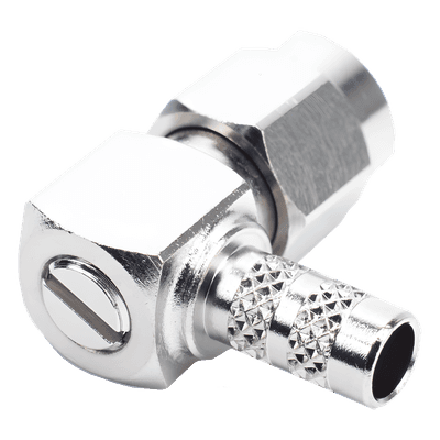 Conector SMA Macho en A/R / Anillo Plegable / Cable RG-142/U / Cuerpo Bronce Niquelado / Contacto Oro / Aislante Teflón RSA-3010-C1 RF INDUSTRIES,LTD