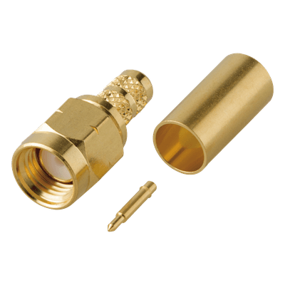 Conector SMA Macho / Rosca Izquierda / Anillo Plegable / RG-58/U / Cuerpo Oro / Teflón RT-3000-1C RF INDUSTRIES,LTD