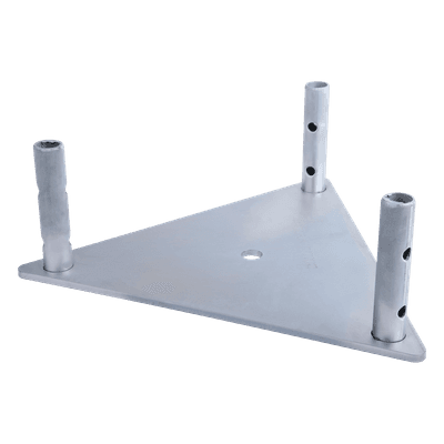 Base para Torre / Placa de Acero 1/4' / Niple 3/4' Galvanizado / Hot Dip / 4.3 kg / Compatible STZ35G SBZ-35G SYSCOM TOWERS