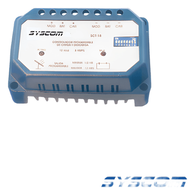 Controlador Solar con Temporizador / 12 Vcc / 20 A / Temporización 30 min a 12 h / Protección Bajo Voltaje 10 Vcc / Regulación Carga 12.70 a 14.40 Vcc / Indicadores LED SCT120MC SYSCOM