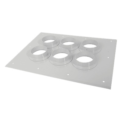 Placa Pasamuro / 6 Puertos / Botas 4" (101.6 mm) / Aluminio / IP66 / 17.50 x 23.00 in 204-6736 ANDREW / COMMSCOPE