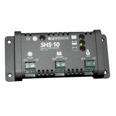 Controlador de Carga Solar PWM / 10 A / 12 VCC / Desconexión Automática / IP22 / Consumo 8 mA / -25°C a +50°C SHS-10 MORNINGSTAR