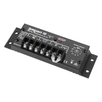 Controlador Solar para Iluminación / 20 A / 12 Vcc / 10 Opciones de Iluminación / Detección Automática Día/Noche / Regulación 14.1 V SL-20L-12V MORNINGSTAR