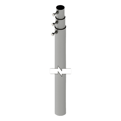 Mástil Telescópico / 9 m (29.5 ft) / 3 Secciones / Carga 6 kg / Antenas hasta 25 cm / Galvanizado Calibre 20 SLM-9 SYSCOM TOWERS