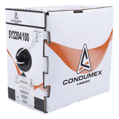 Bobina de Cable / 1000 Pies (305 m) / 4 x 22 AWG / Cobre Multifilar / PVC Retardante a la Flama / UL 13 / Interior / Blanco SY-22-04/1000 CONDUMEX