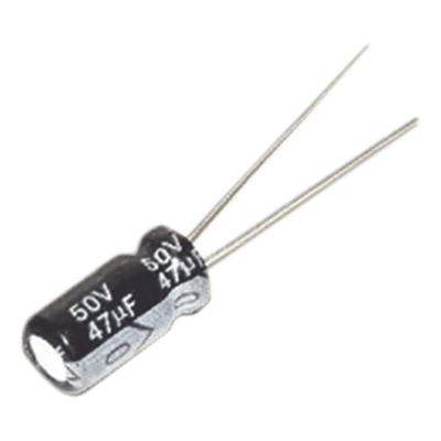 Capacitor Electrolítico de Aluminio / 47 µF / 50 Vcc / 105 °C / ESR 0.14 Ω / 6.3 x 11 mm 0047M0050V SYSCOM PARTS
