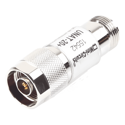 Atenuador en Línea / 20 dB ±0.3 dB / 0.5 W / DC-6 GHz / Conectores N Macho-Hembra / 50 Ω