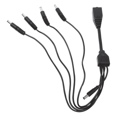 Cable de Distribución de Alimentación / 5 Vías / 4 Cámaras TurboHD / 12 VCC / 500 mA por Canal / Conector Plug 2.5' DS-5WAYC HIKVISION