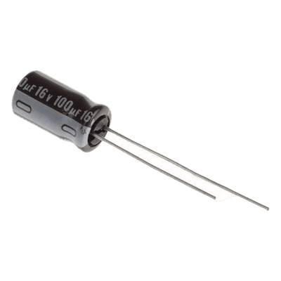 Capacitor Electrolítico de Aluminio / 100 µF / 16 Vcc / Radial / 105 °C / 5 x 11 mm