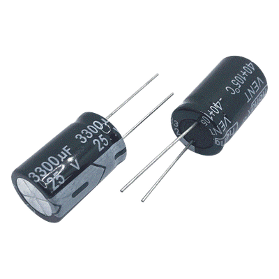 Capacitor Electrolítico Radial / 3300 µF / 25 Vcc / 105 °C / 18 x 25 mm 3300MF25V SYSCOM PARTS