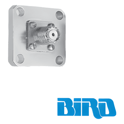Conector Mini UHF / Hembra QC Sin Soldar / Montaje 4 Perforaciones 18 mm / Cuerpo Niquelado 4240-346 BIRD TECHNOLOGIES