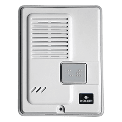 Frente de Calle para Interfón / Plástico / 4 Hilos con Polaridad / Montaje Superficie / DC 24V (1.2A) DS-4M KOCOM
