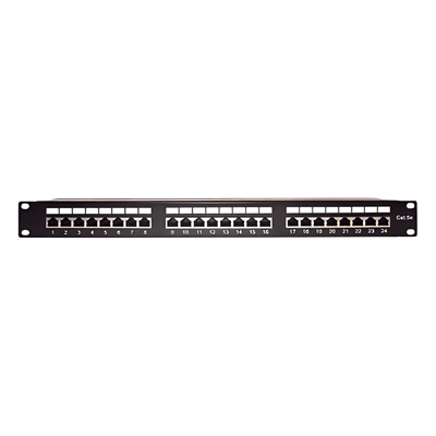 Panel de Parcheo / 24 Puertos / Cat5e STP Blindado / Rack 19" / 0.48 m