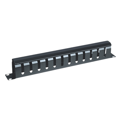 Organizador de Cables Horizontal / 1U para Rack 19" / Capacidad 60 Cables Cat5 o 50 Cat6 / Cubierta Metálica / Ventilación 50% LPCM-04 LINKEDPRO BY EPCOM