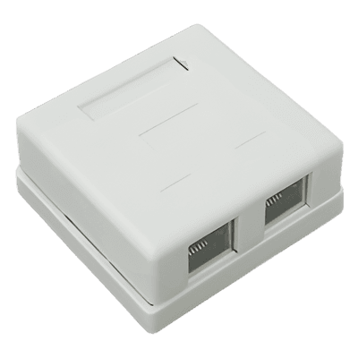Caja de Pared / 2 Puertos RJ45 / Cat5e STP / T568A-B / UL 94V-0 LP-WP-6037 LINKEDPRO BY EPCOM