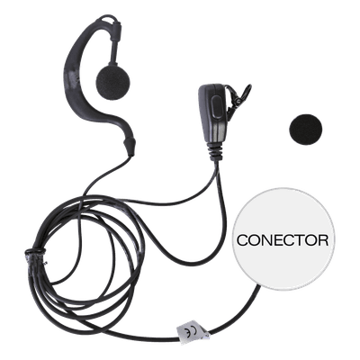Micrófono-Audífono de Solapa / Kit de Vigilancia de 2 Cables / Compatible ICOM IC-F11/14/3021/3013/3103/3003/1100D/2100D / Respuesta 100 Hz - 10 kHz TXEHI TXPRO