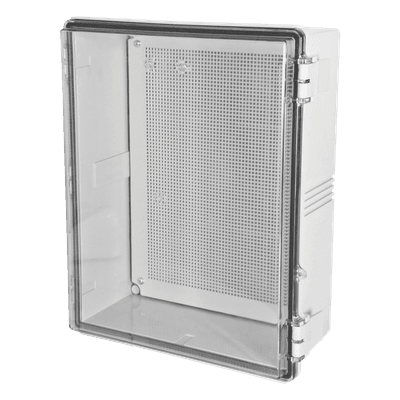 Gabinetes NEMA, cuerpo gris, cubierta transparente (250 x 350 x 150 mm), para interior y exterior TXT-2535 TXPRO