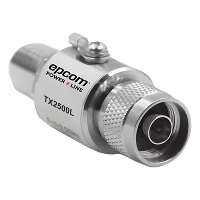 Protector de Línea Coaxial, tipo tubo de gas y paso de C.D., para 0-2.5 GHz, 750W y 0.2 dB de Perdida por Inserción TX-2500-L EPCOM POWERLINE