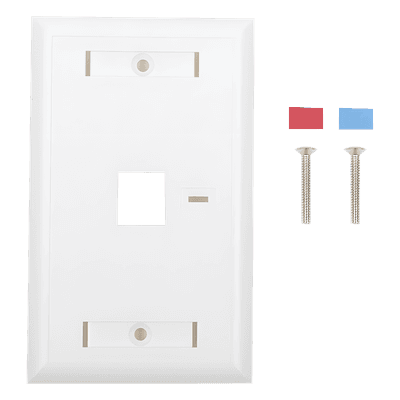 Placa de Pared / 1 Puerto Keystone / 70 x 115 mm (2.75' x 4.52') / UL 94V-0 / Blanco