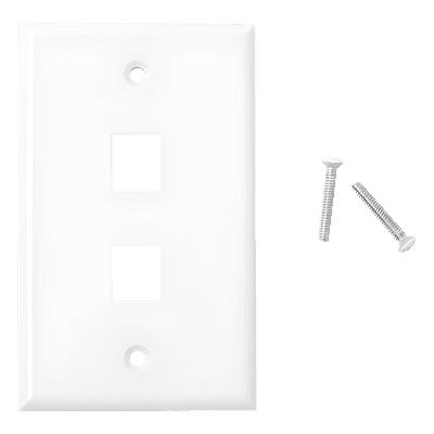 Placa de Pared / 2 Puertos Keystone / Montaje Vertical / UL 94V-0 / 70 x 115 mm (2.75 x 4.52 in) LP-FP-17 LINKEDPRO BY EPCOM