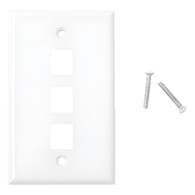 Placa de Pared / 3 Puertos Keystone / Vertical / Termoplástico UL94V-0 / 2.75'x4.52' LP-FP-18 LINKEDPRO BY EPCOM