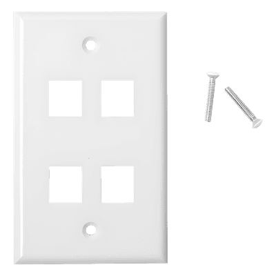Placa de Pared / 4 Puertos Keystone / Montaje Vertical / 70 x 115 mm / 2.75 x 4.52 ft / Blanco LP-FP-19 LINKEDPRO BY EPCOM