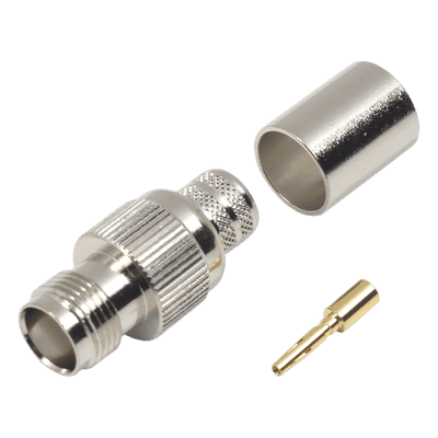 Conector TNC Hembra / Anillo Plegable / Bronce Niquelado / Contacto Oro / Teflón / 9913, 7810A, 8214, CNT-400, RG8/U-SYS, RFLASH-1113 RFT-1216-I RF INDUSTRIES,LTD