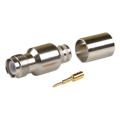 Conector TNC Hembra Inverso / Cuerpo Bronce Niquelado / Contacto Oro / Teflón / Anillo Plegable / LMR-400, 9913, 7810A, 8214, CNT-400, RG8/U-SYS, RFLASH-1113 RP-1216-I RF INDUSTRIES,LTD
