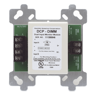 Módulo Direccional de Monitoreo / 2 Entradas Independientes / Montaje en Caja de 4" / Comunicación DCP / 127 Dispositivos por Bucle DIMM HOCHIKI