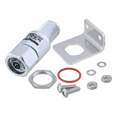 Protector RF Coaxial de Tubo de Gas / DC a 6 GHz / Conectores N Hembra-Macho / Pasa DC 150 V / 90 W / Montaje Mampara GT-NFM-AL POLYPHASER