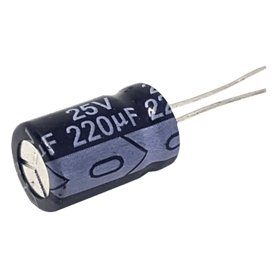 Capacitor Electrolítico Radial / 220 µF / 25 Vdc / 105 °C / 8 x 11 mm 0220M0025V SYSCOM