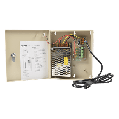 Fuente de poder profesional para CCTV de 12 Vcc @ 5A, para 4 cámaras ; Voltaje de entrada de 100-240 Vca PL-12-DC-5A EPCOM POWERLINE