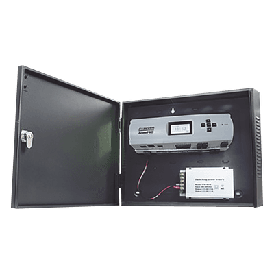 Controlador de Acceso / 4 Puertas / Biometría Integrada / 3,000 Huellas / Compatible con Sistemas de Elevadores (10 Pisos) / Incluye Gabinete y Fuente de Alimentación 12Vcc/5A APX-4000 ZKTECO - AccessPRO