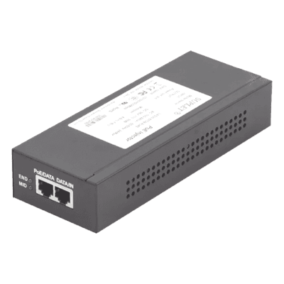 Inyector Hi-PoE / 56 Vcc / 60 W / 802.3af/at / Endspan y Midspan / 2.78 x 1.45 x 7.2 pulgadas