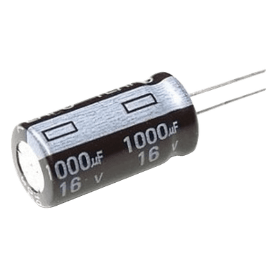 Capacitor Electrolítico de Aluminio / 1000 µF / 16 Vcc / Radial / 105 °C / 10 x 15 mm CE1000/16V SYSCOM