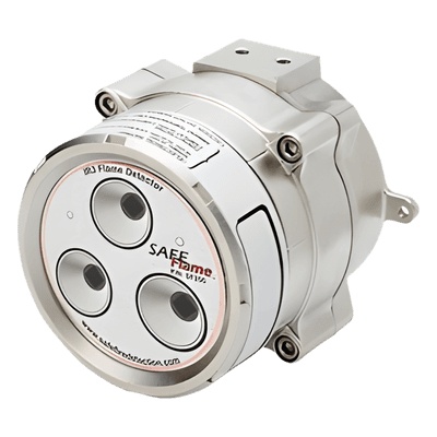 Detector de Flama IR3 / Triple Sensor Infrarrojo / Alcance 60 m (196.9 ft) / Campo de Visión 90° / IP67 / A Prueba de Explosión / Aluminio o Acero Inoxidable