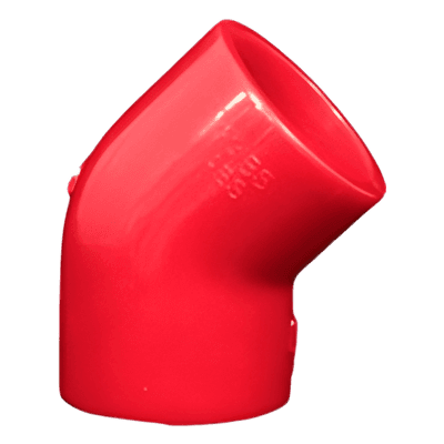 Codo 45° para Tubería de Detección de Humo por Aspiración / CPVC Resistente al Fuego / 3/4 Pulgada / Certificación UL / NFPA 101