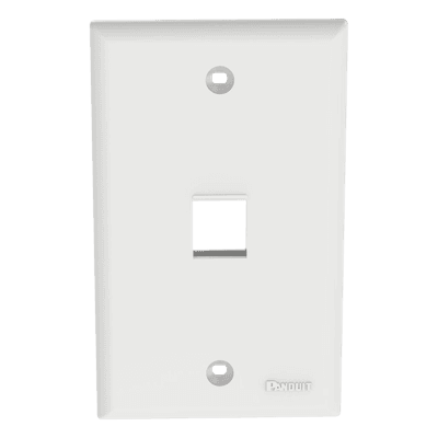Placa de Pared Vertical / Estilo Plano / 1 Puerto Keystone / ABS / 69.8 x 114.3 mm / 2.75 x 4.5 pulg. / Blanco NK1FNWH PANDUIT