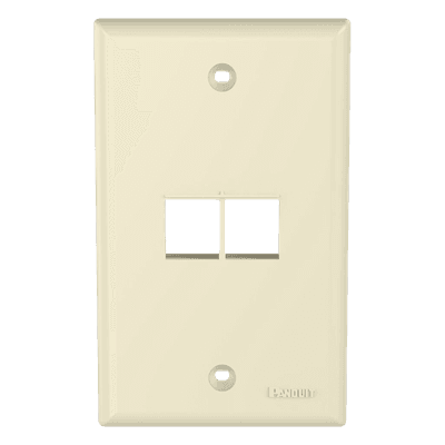 Placa de Pared Vertical / 2 Puertos Keystone / ABS / 2.75 x 4.5 Pulg. / Marfil NK2FNEI PANDUIT