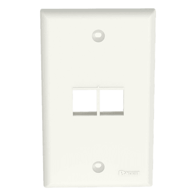 Placa de Pared Vertical / 2 Puertos Keystone / Diseño Plano / 69.8 x 114.3 mm / Blanco Mate NK2FNIW PANDUIT