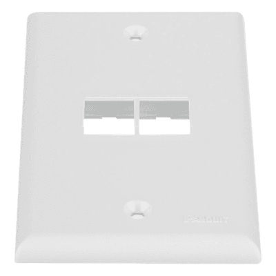 Placa de Pared Vertical / 2 Puertos Keystone / Montaje Vertical / 69.8 x 114.3 mm / 2.75 x 4.5 pulg. / Blanco NK2FNWH PANDUIT