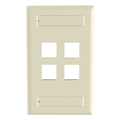 Placa de Pared Vertical / 4 Puertos Keystone / ABS / 69.8 x 114.3 mm / 2.75 x 4.5 pulg. / Marfil NK4FEIY PANDUIT