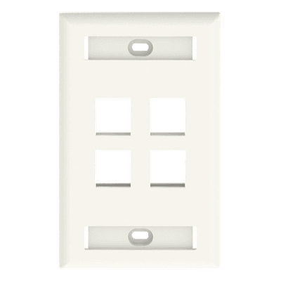 Placa de Pared Vertical / 4 Puertos Keystone / 69.8 x 114.3 mm / 2.75 x 4.5 pulg. / Con Espacios para Etiquetas / Color Marfil NK4FIWY PANDUIT